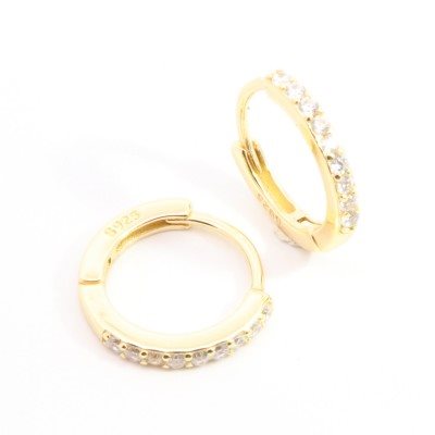 Orecchini Domar Gioielli Orecchino cerchio argento 925 dorato con zirconia cubica in Argento Cubic Zirconia EZA123982 - EZA123982